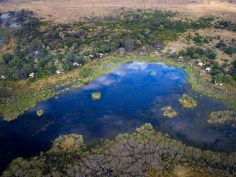 Nxabega Okavango Tented Camp - permanente Lagune beim Camp