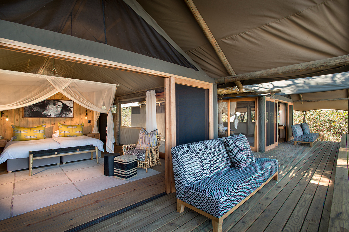 Sable Alley Camp - Familien Zelt Blick von der Terrasse 
