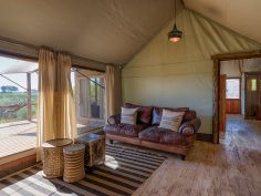 Tubu Tree Camp - Loungebereich im Familienzelt