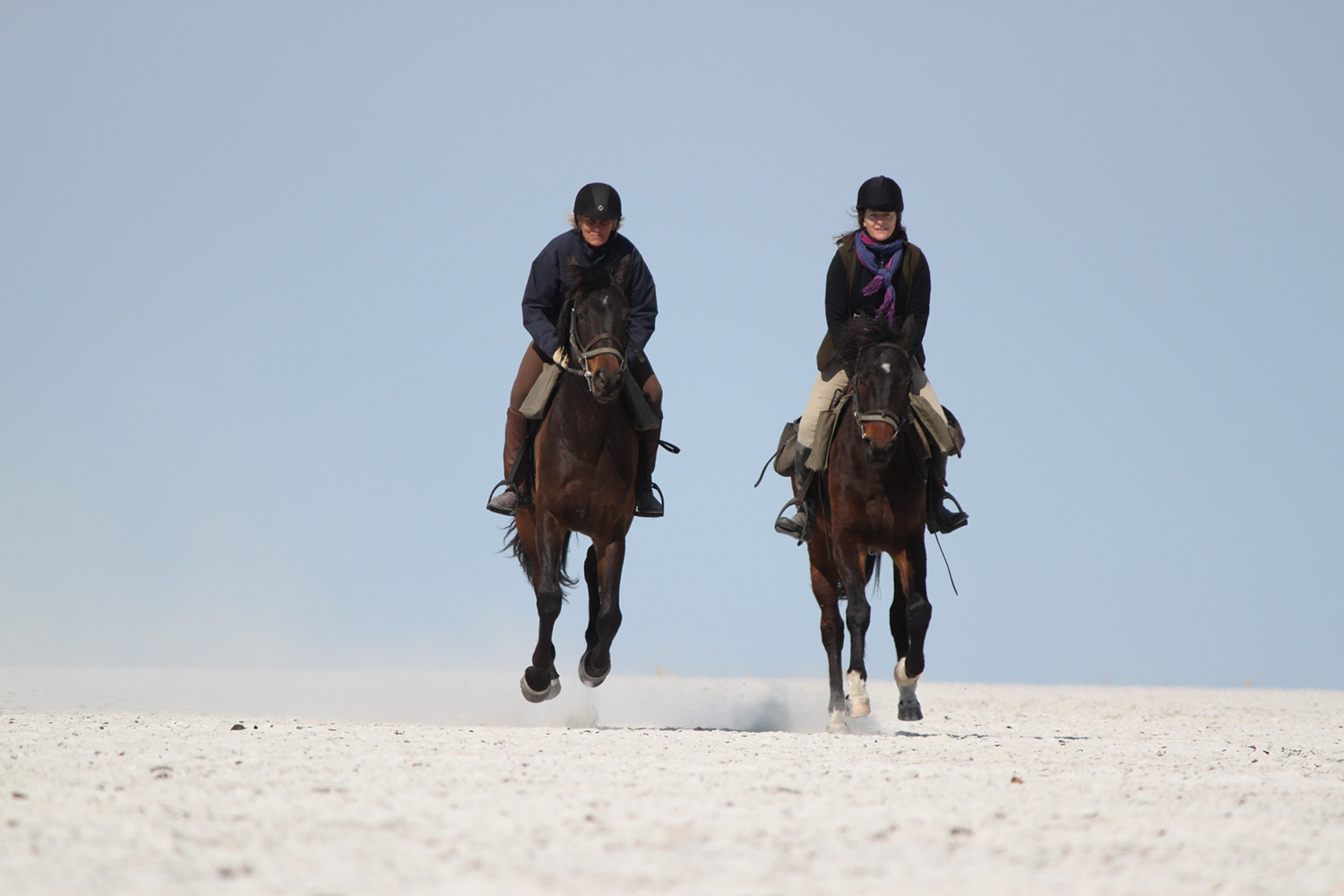 Makgadikgadi Pans National Park, Reiten in der Salzpfanne