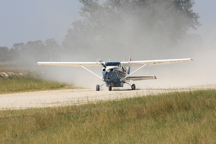 Anflug im Kleinflugzeug