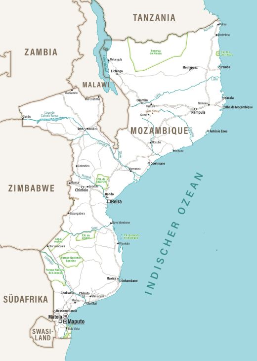 Mozambique Karte