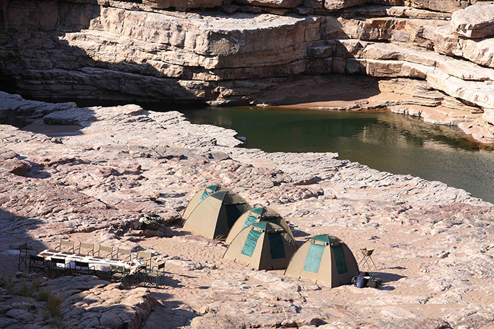 Fish River Lodge, Camping im Canyon