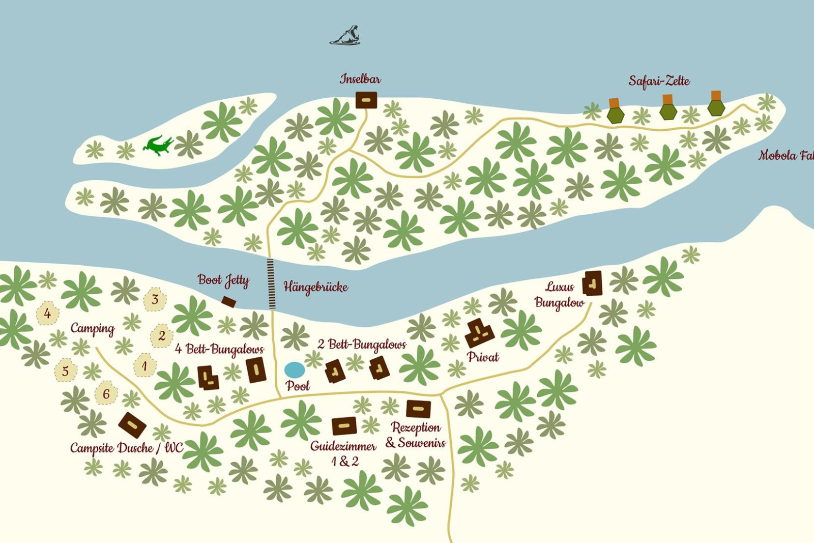 Mobola Island Lodge - Lodge-Plan