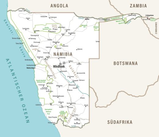 Karte Namibia