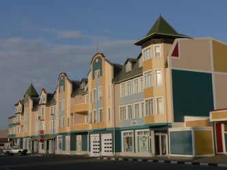 Historische Gebäude, Strassenzug in Swakopmund Historische Gebäude, Strassenzug in Swakopmund