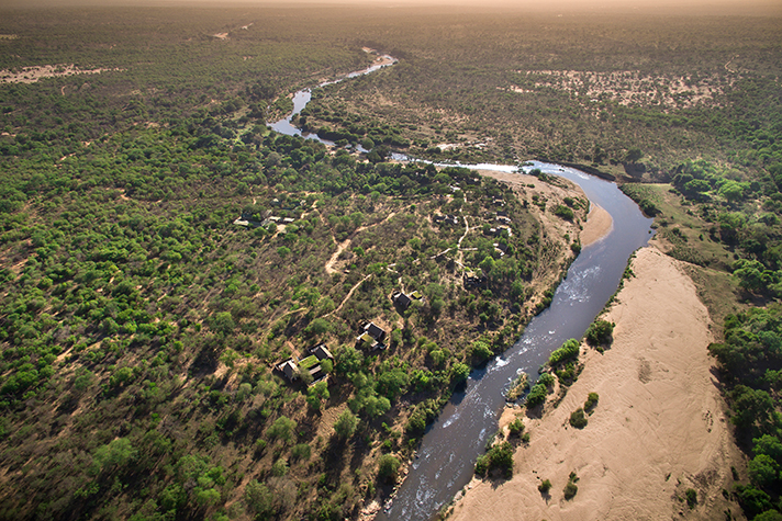 Lion Sands Ivory Lodge, Lage am Sabie River