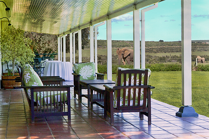 River Bend Country Lodge, Restaurant-Terrasse