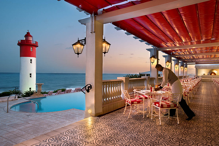 The Oyster Box Hotel - Pool Terrasse mit Meersicht