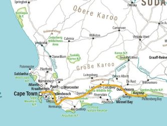 Karte Traumhafte Garden Route