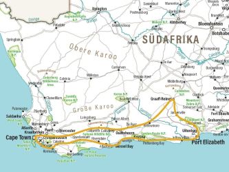 Karte Garden Route und Addo
