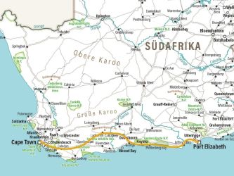 Karte Garden Route Highlights
