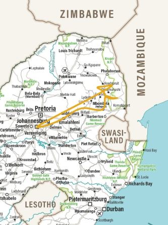 Karte Kruger Wildlife Safari