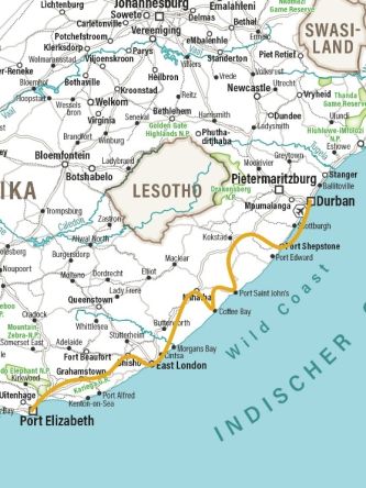 Karte Unbekannte Wild Coast