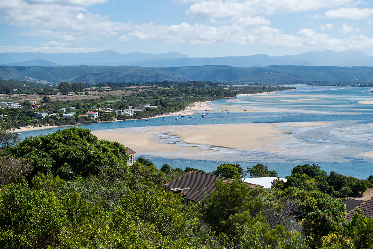 Beach and Coastline with Inlet and Houses Seen from a Lookout at