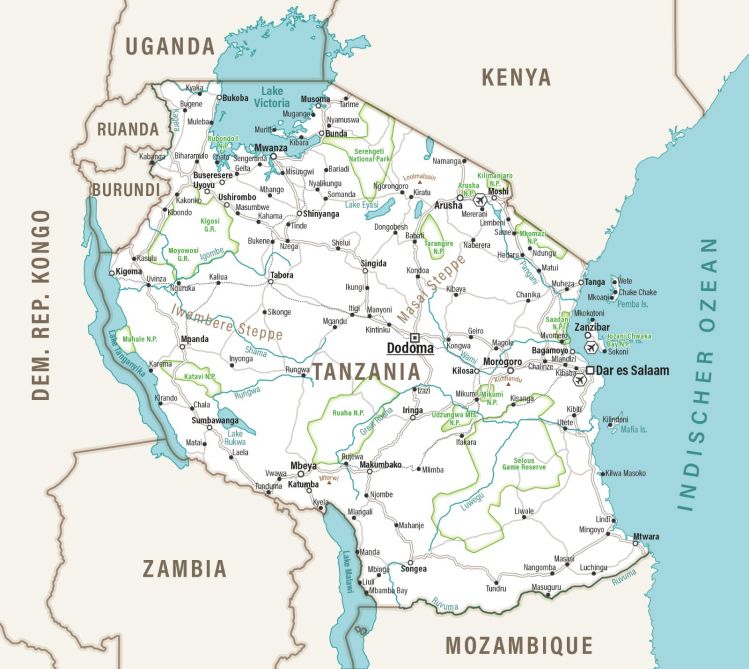 Tanzania Karte