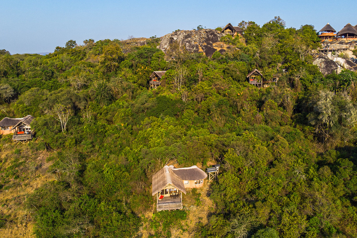 Mihingo Lodge - Camp aus der Vogelperspektive