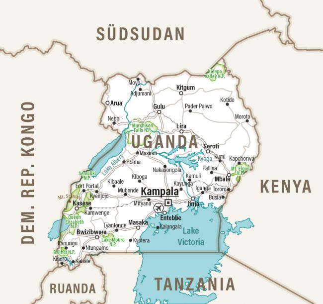 Uganda Karte