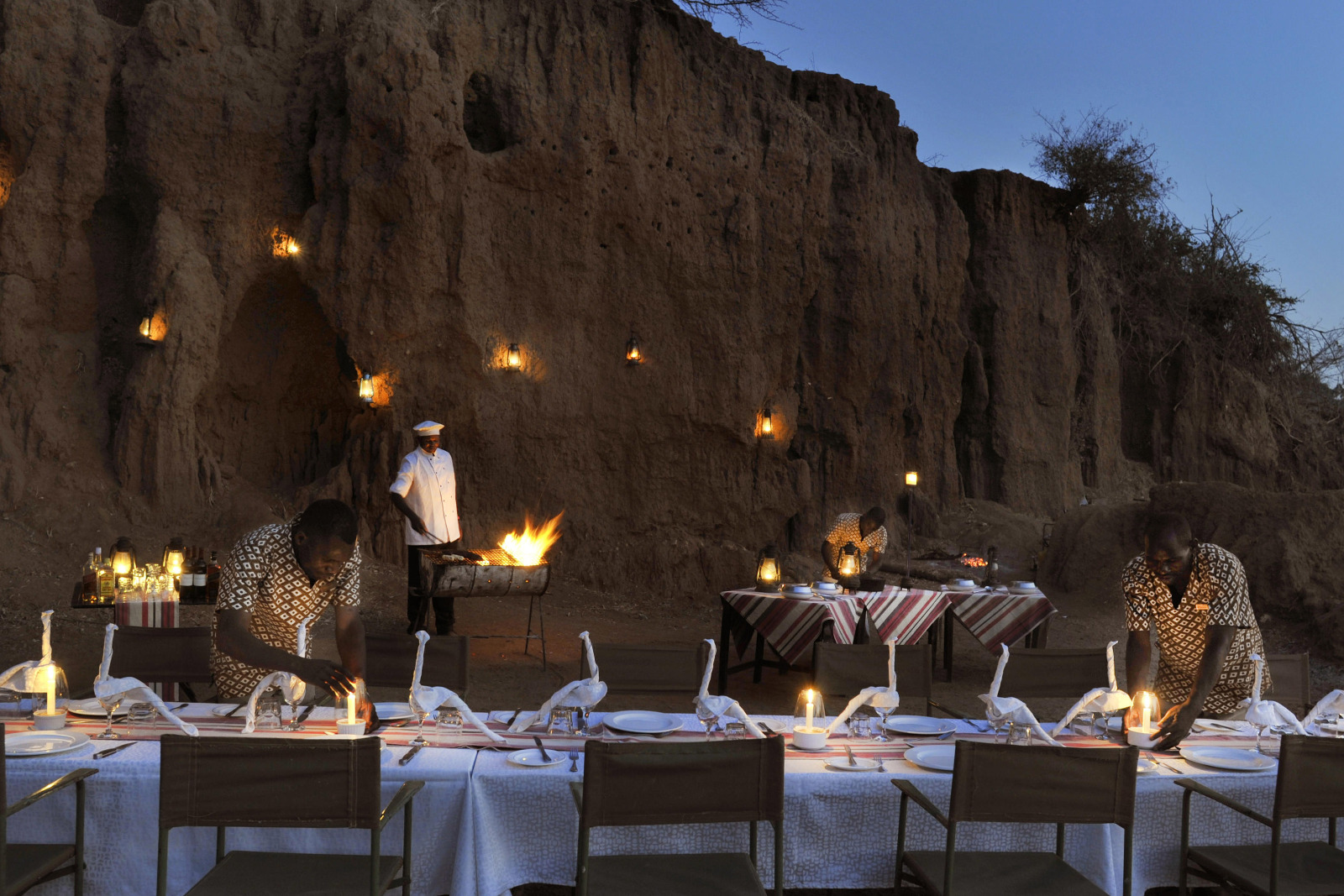 Chiawa Camp - Dinner am Ufer des Zambezi