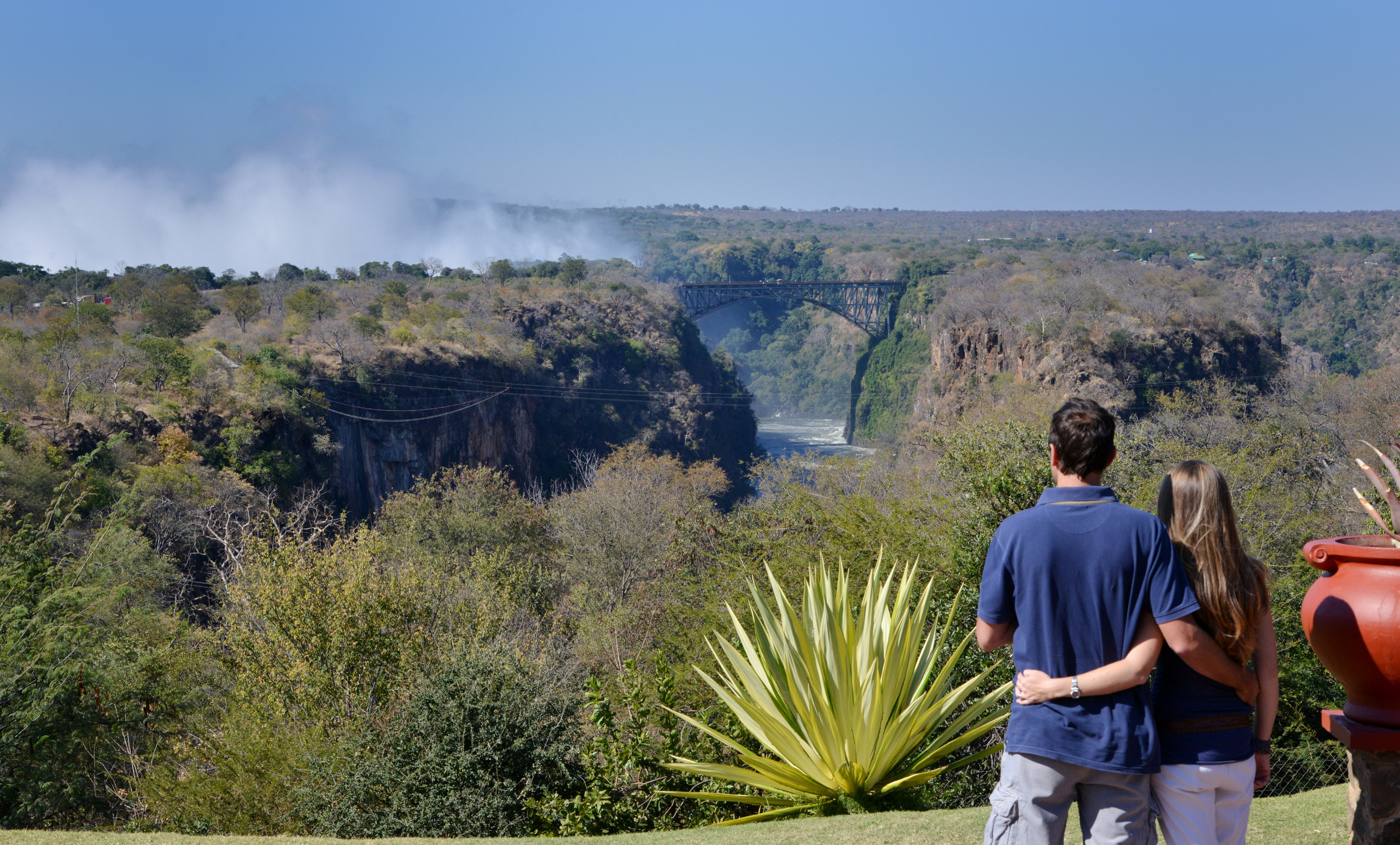Victoria Falls Hotel, Aussicht auf die Zambezi Schlucht